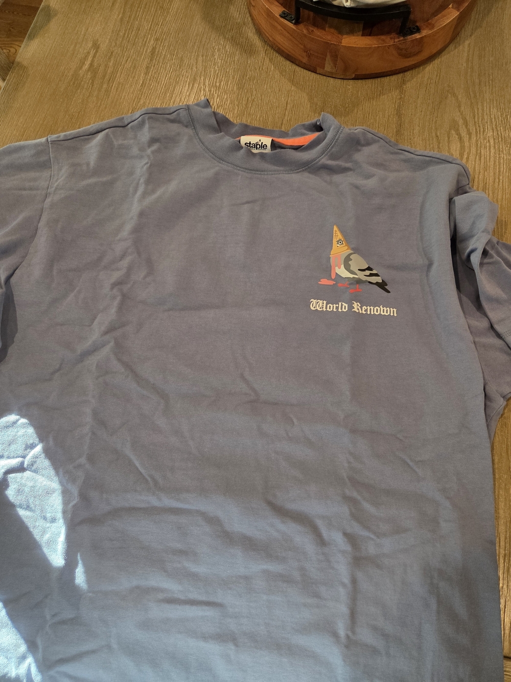 Staple Light Blue 'World Renown' Pigeon Short Sleeve Tee